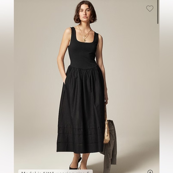 NWT! J.Crew Drop-waist black mixy dress. Size XS. $128 CJ497 - Picture 2 of 8
